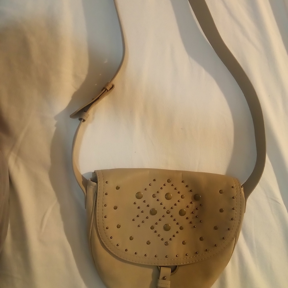 Lucky Brand, suede, flap over, crossbody purse